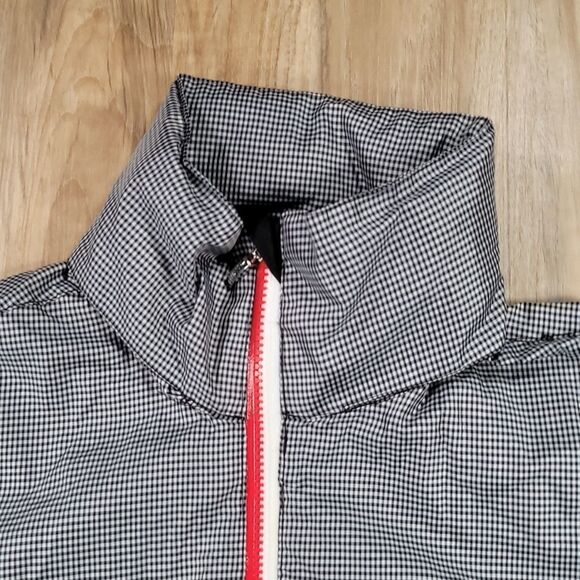 🔺️Izod PerformX Black & White Checkered Windbreaker Jacket Small - Picture 4 of 15